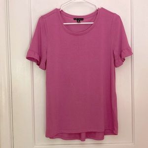 TRIBAL hot pink tee with ruffle trim